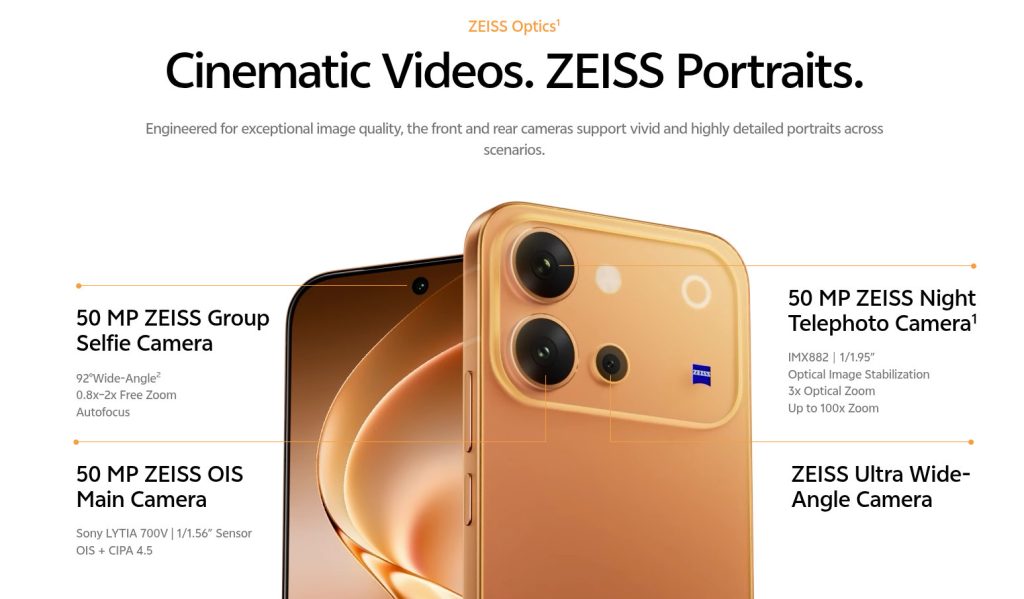 Hệ thống camera ZEISS của vivo V80