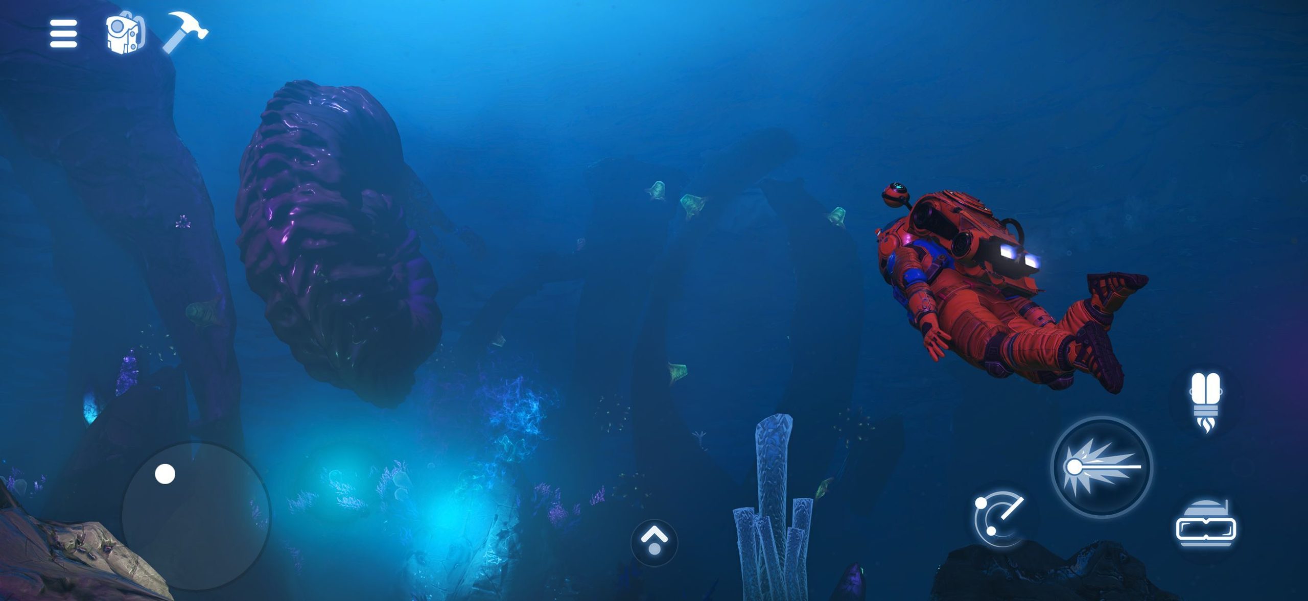 Hoạt cảnh phi thuyền bay lượn trên bầu trời hành tinh trong No Man’s Sky bản iPhone