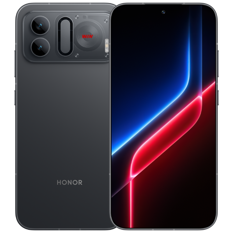 Honor Win RT2 màu đen, mặt trước và mặt sau