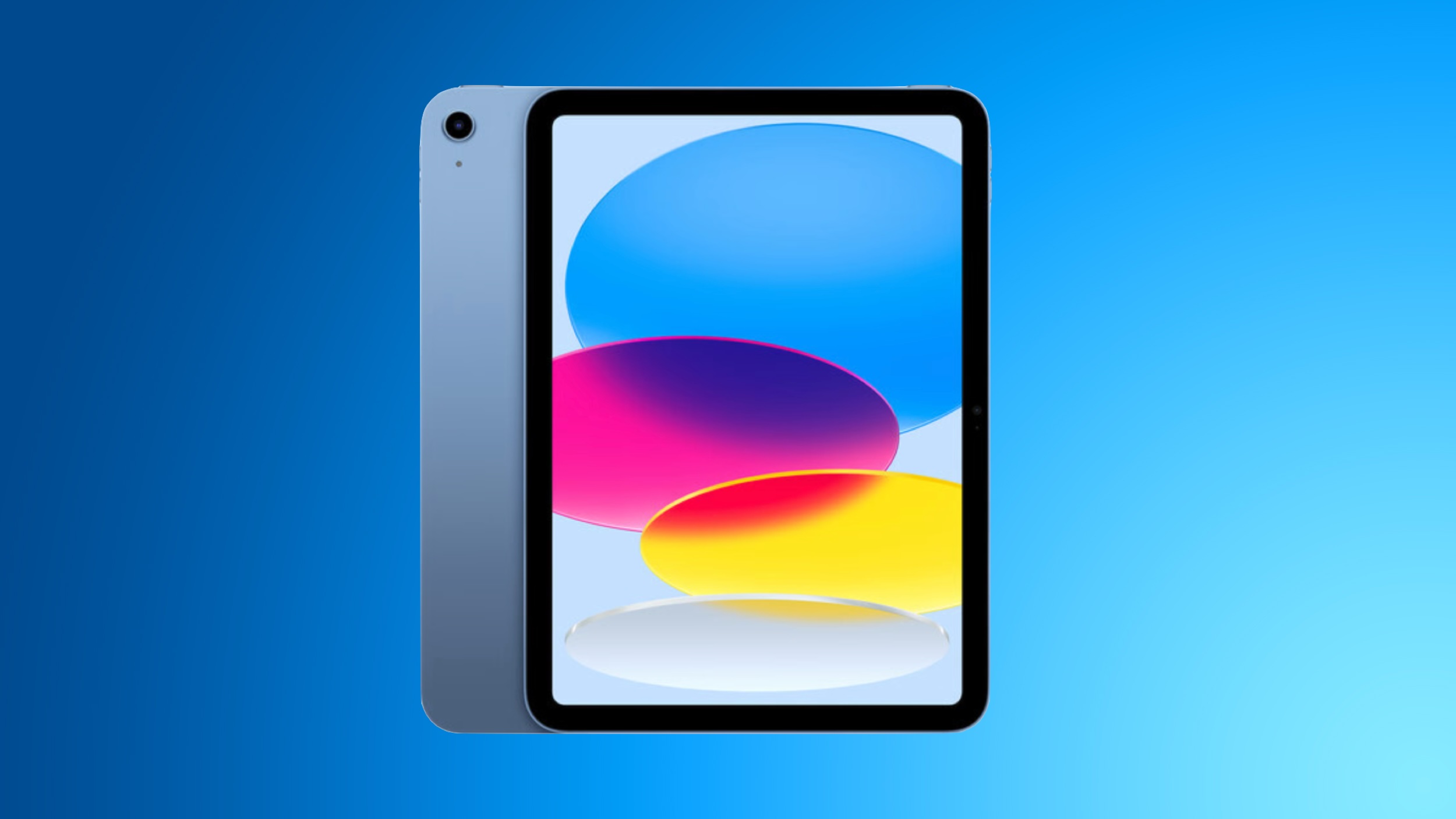 iPad Gen 10 màu xanh, mặt trước và mặt sau