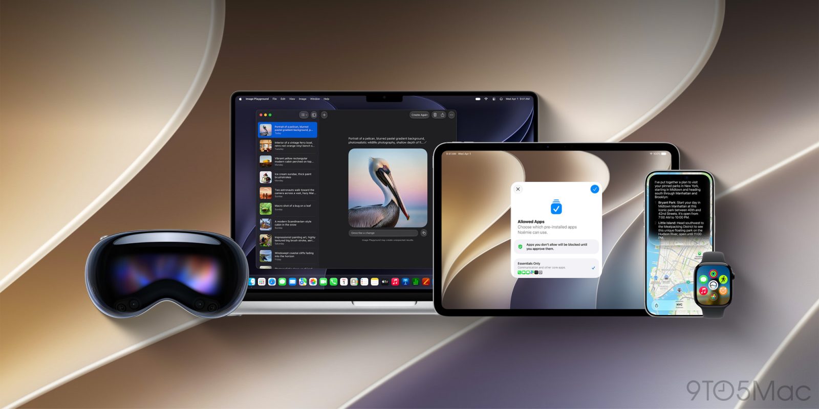 iPad, Mac, iPhone, Apple Watch và kính Vision Pro