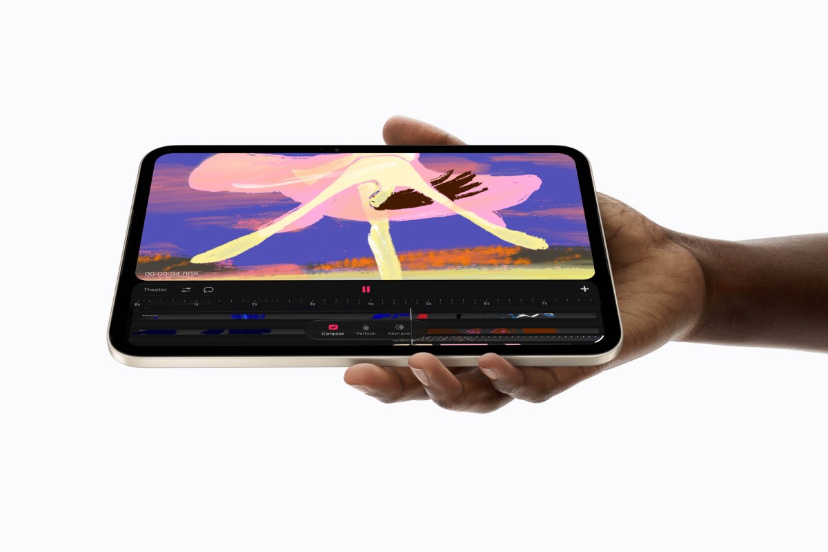 iPad mini A20 Pro nhìn từ mặt trước
