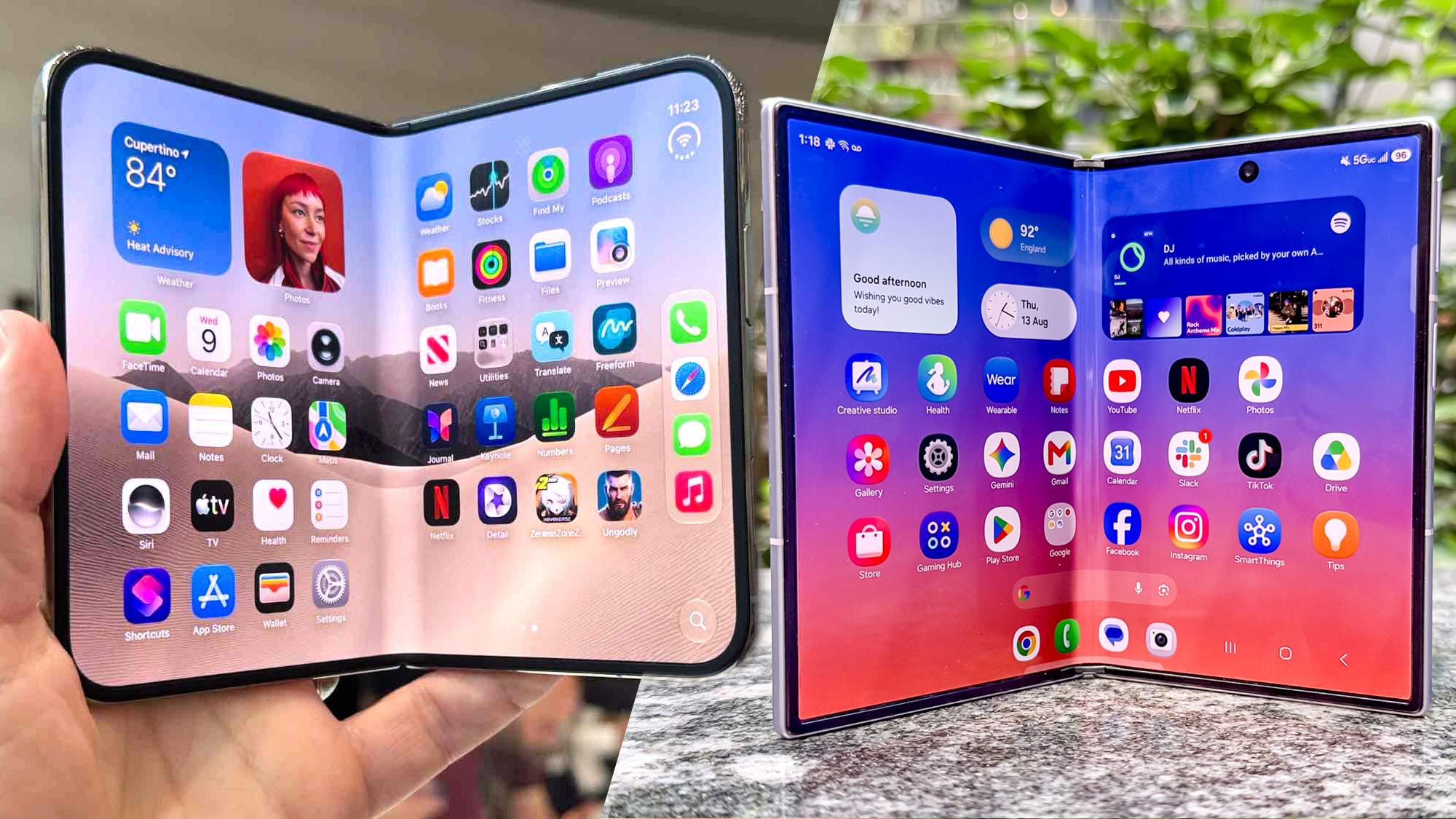 iPhone Duo — Duo và Fold 8 đều mở rộng không gian hiển thị; lựa chọn còn phụ thuộc trọng lượng và giao diện.