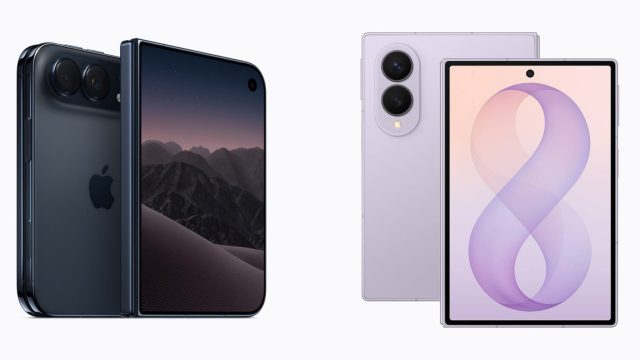 iPhone Duo và Galaxy Z Fold 8 đặt cạnh nhau