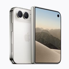 iPhone Duo màu Trắng Ánh Sao nhìn mặt sau và màn hình trong khi mở
