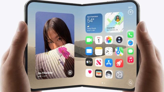 iPhone Duo mở với màn hình gập bên trong