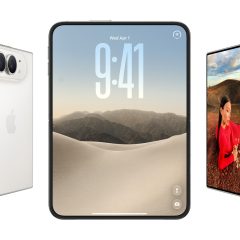 iPhone Duo mở ra với màn hình gập và bản lề ở giữa