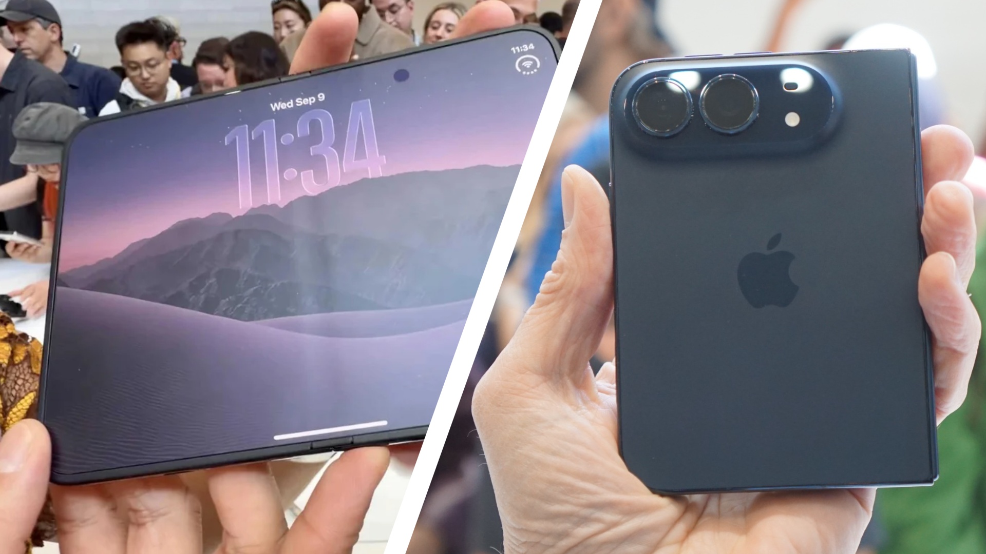 iPhone Duo — Trạng thái mở và gập cần được xem cùng nhau khi đánh giá khả năng mang theo.
