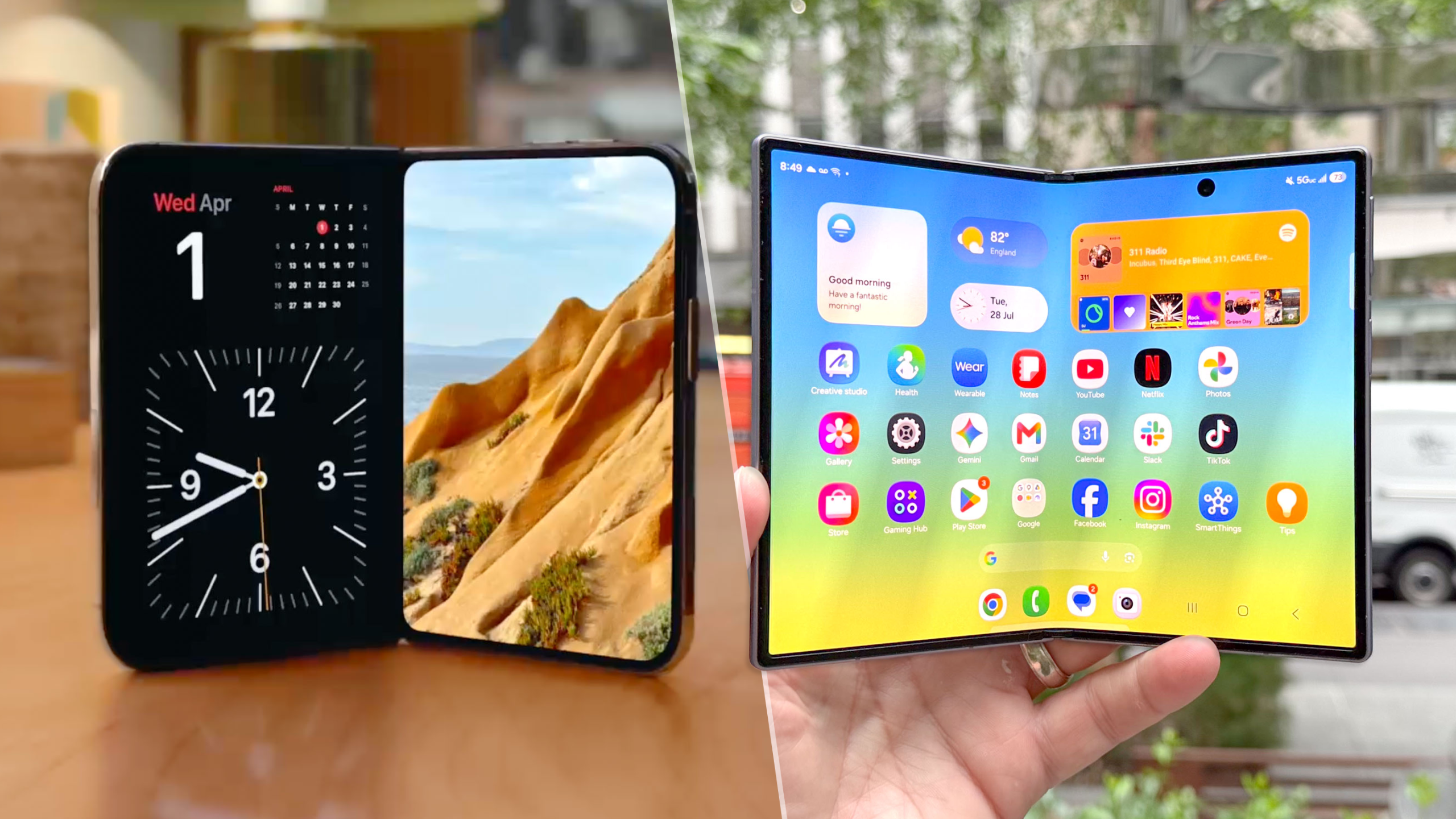 iPhone Duo — Tư thế tự đứng và màn hình mở tạo cách dùng khác nhau, không chỉ khác kích thước.