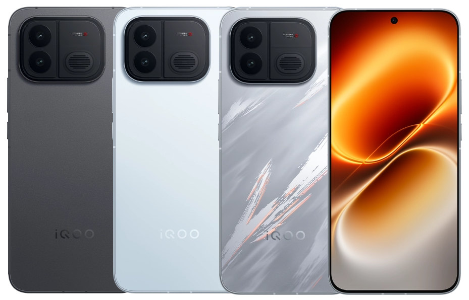 iQOO Neo12 màu đen, xanh và Contender cùng mặt trước