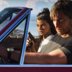 Jason lái xe cùng Lucia ngồi bên cạnh trong một cảnh hành động của GTA 6.