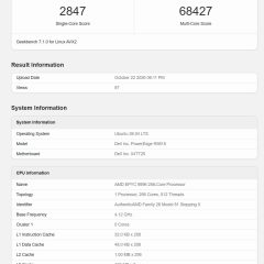 Kết quả Geekbench 7.1.0 của AMD EPYC 9996