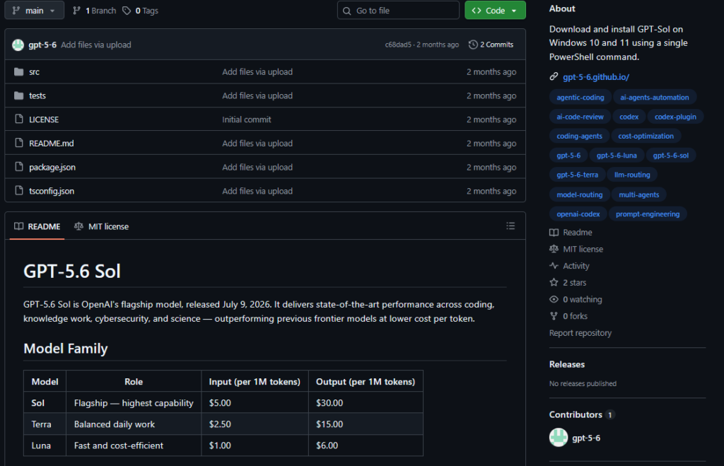 Kho GitHub mạo danh GPT-5.6 Sol