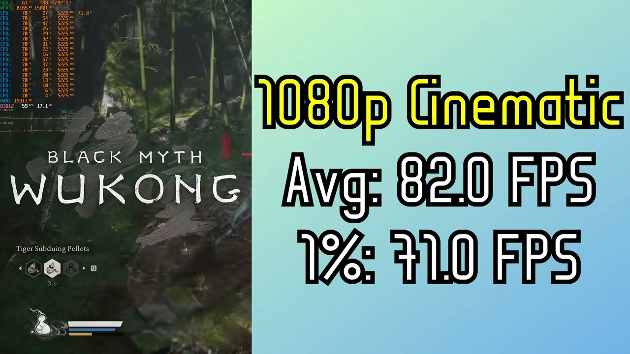 Khung hình Black Myth Wukong và thông số FPS trong video Cheap Bastard
