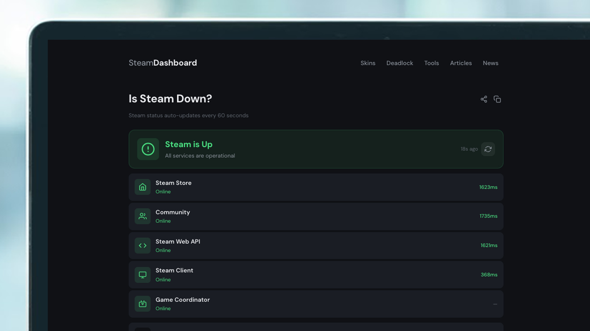 Laptop hiển thị giao diện Steam