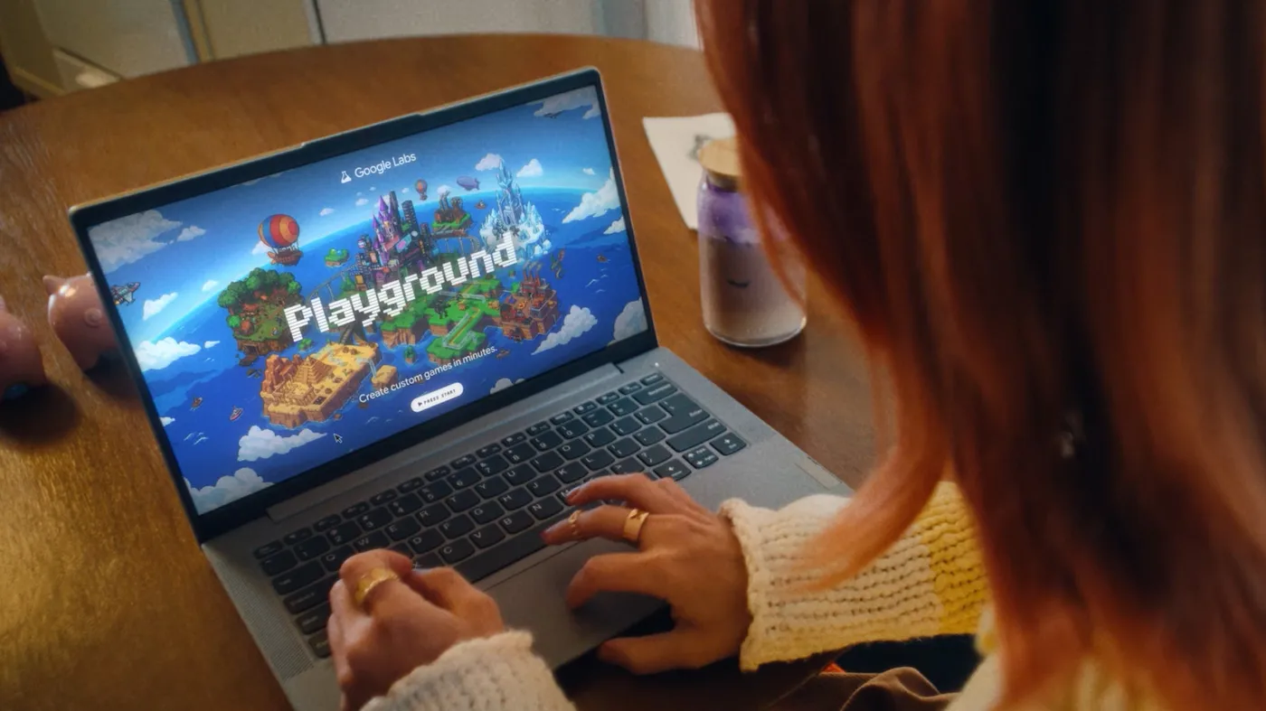 Laptop hiển thị trang Google Playground