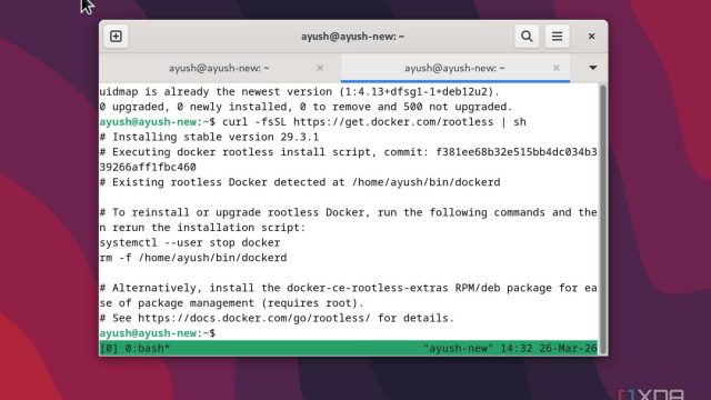 Lệnh cài đặt Rootless Docker trên Linux