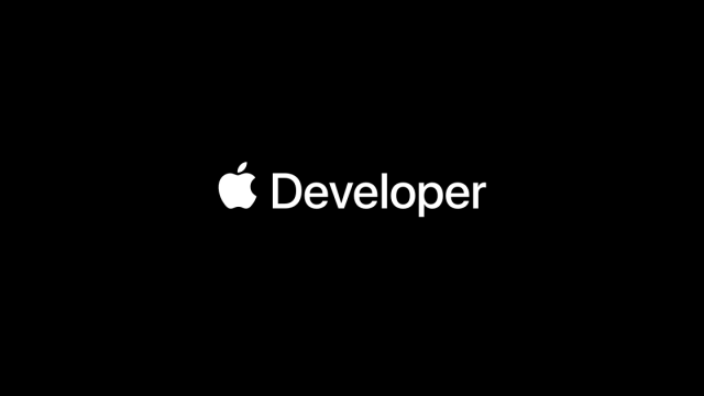 Logo Apple Developer trên nền đen