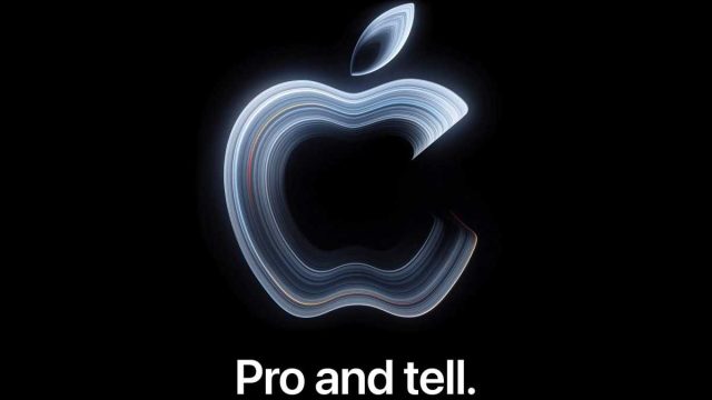 Logo Apple và dòng chữ Pro and tell trên thư mời