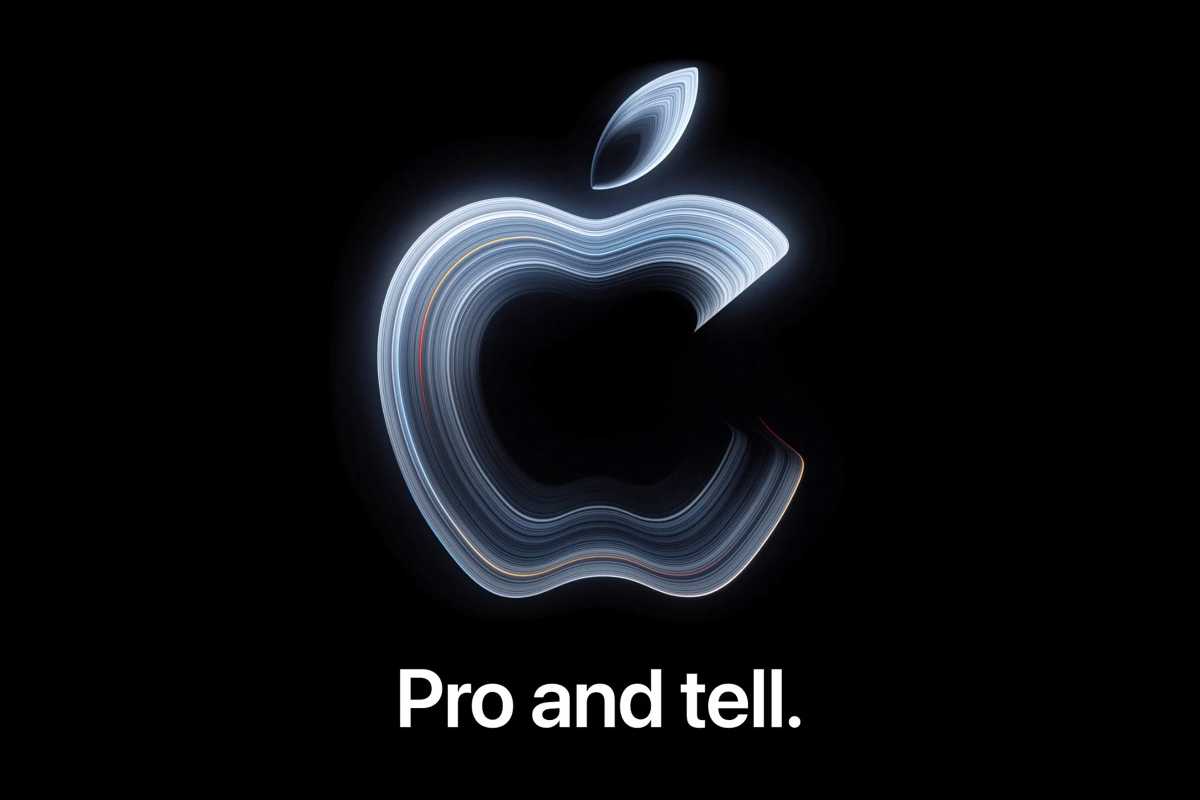 Logo Apple và dòng chữ Pro and tell trên thư mời