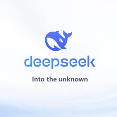 Logo DeepSeek với biểu tượng cá voi xanh.