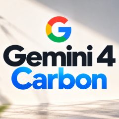 Logo Google phía trên dòng chữ Gemini 4 Carbon