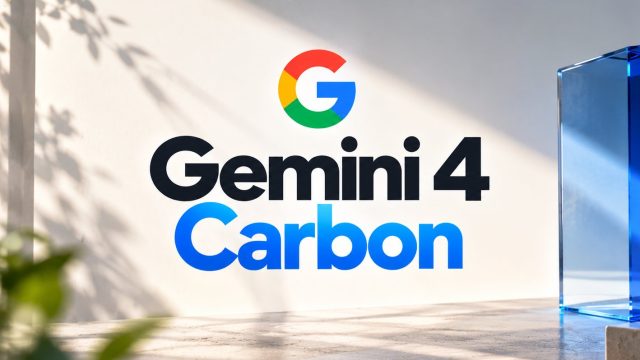 Logo Google phía trên dòng chữ Gemini 4 Carbon
