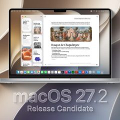 MacBook hiển thị macOS 27.2 Release Candidate