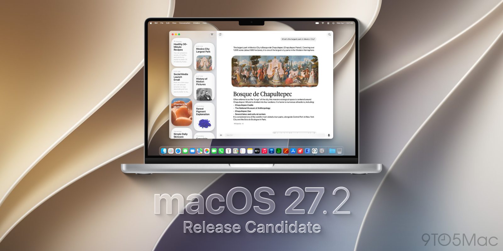MacBook hiển thị macOS 27.2 Release Candidate