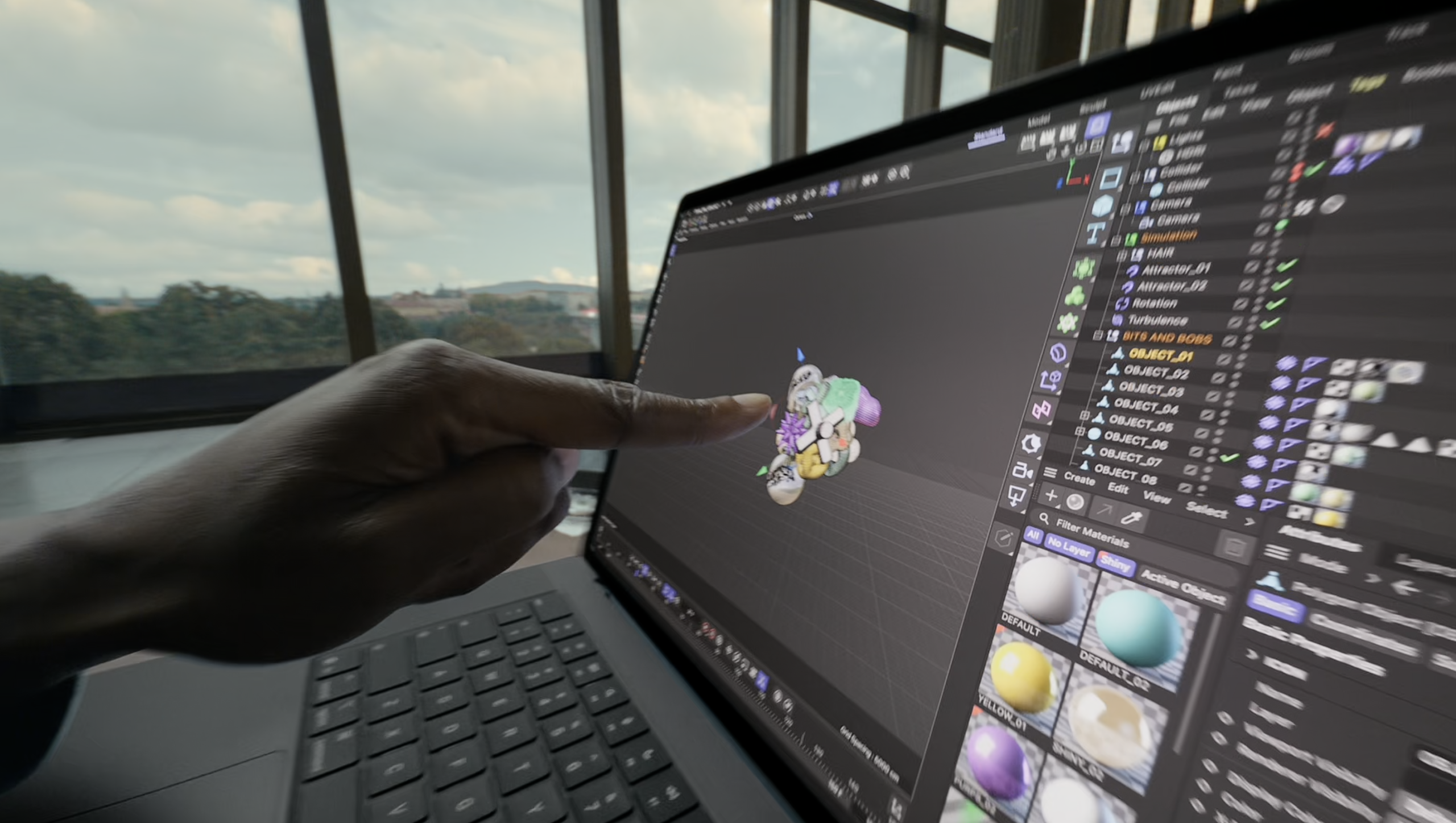 MacBook Pro PROLED XDR thao tác ứng dụng dựng hình 3D