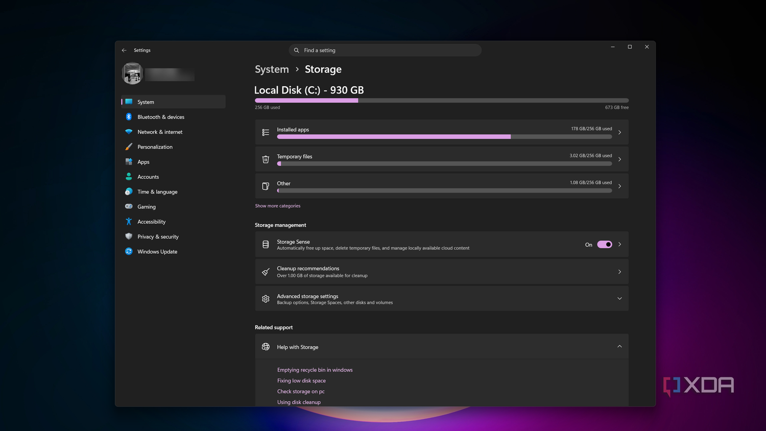 Maintenance Storage Sense Windows 11