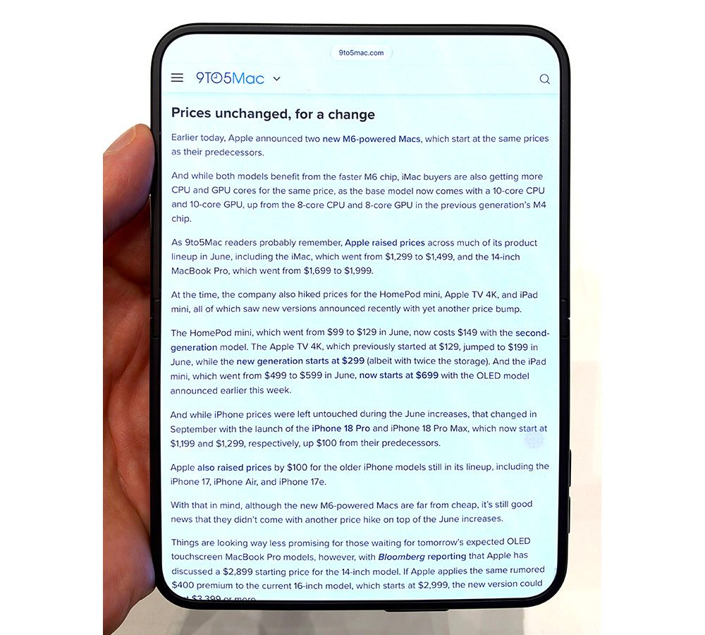 Màn hình iPhone Duo ở chiều dọc