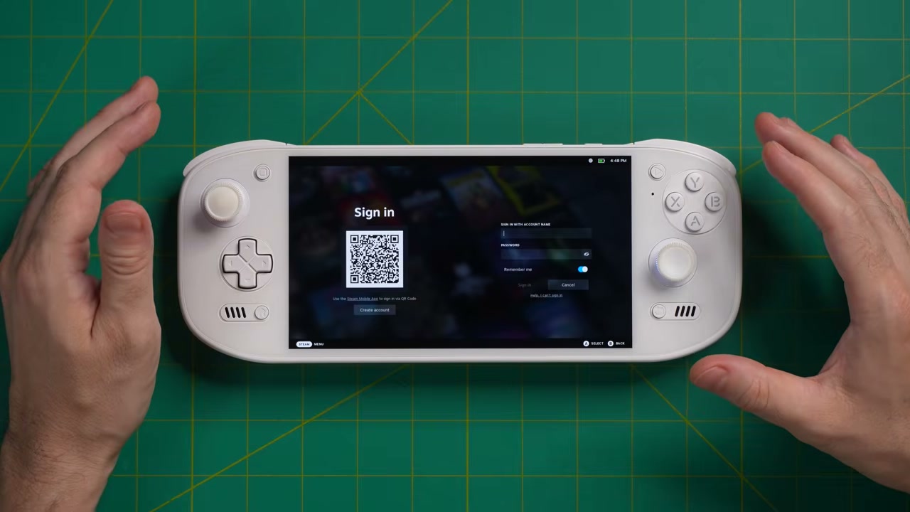 Màn hình quét mã QR đăng nhập tài khoản Steam trên DroidDeck