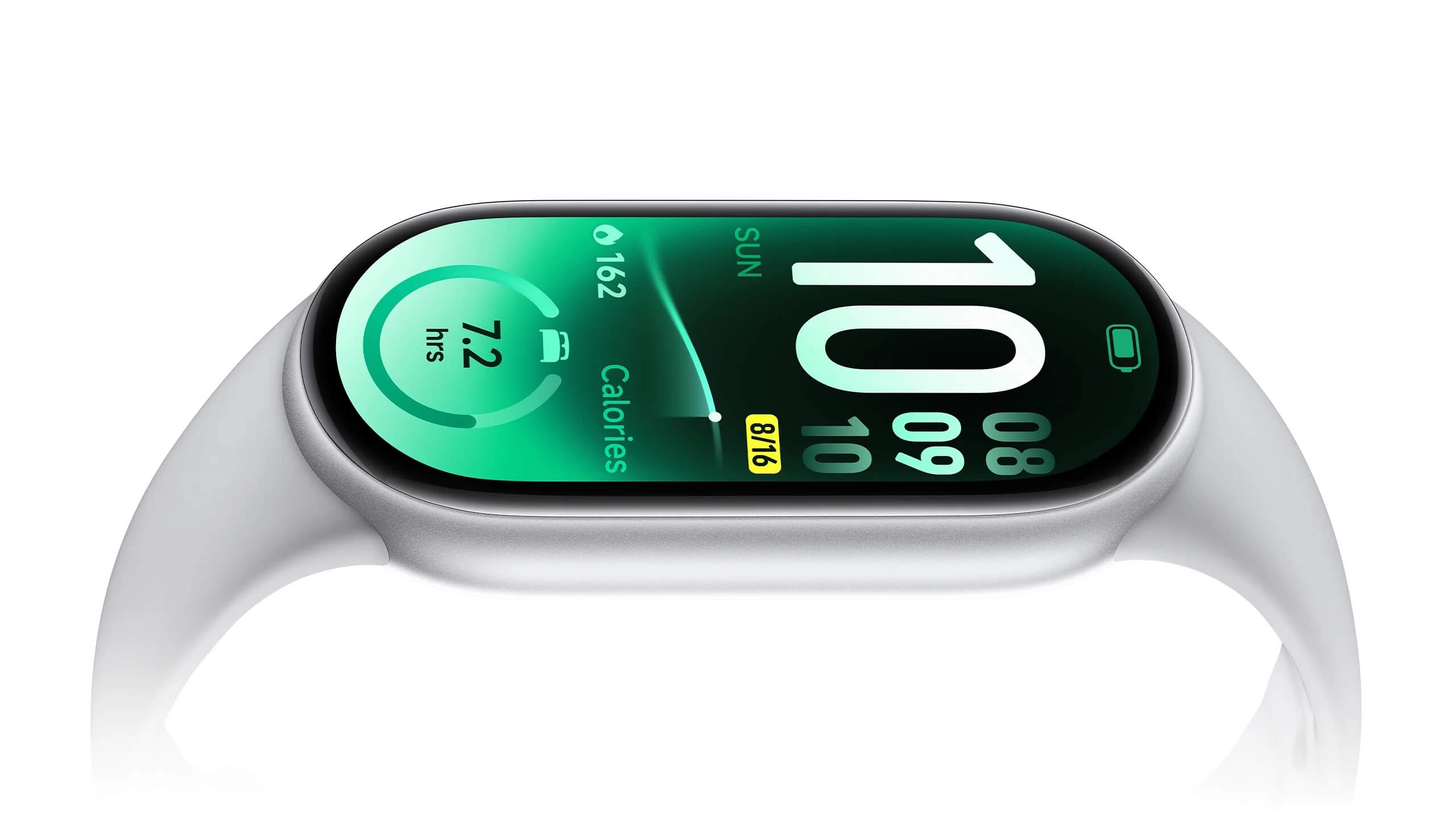 Màn hình Smart Band 11 màu bạc nhìn nghiêng