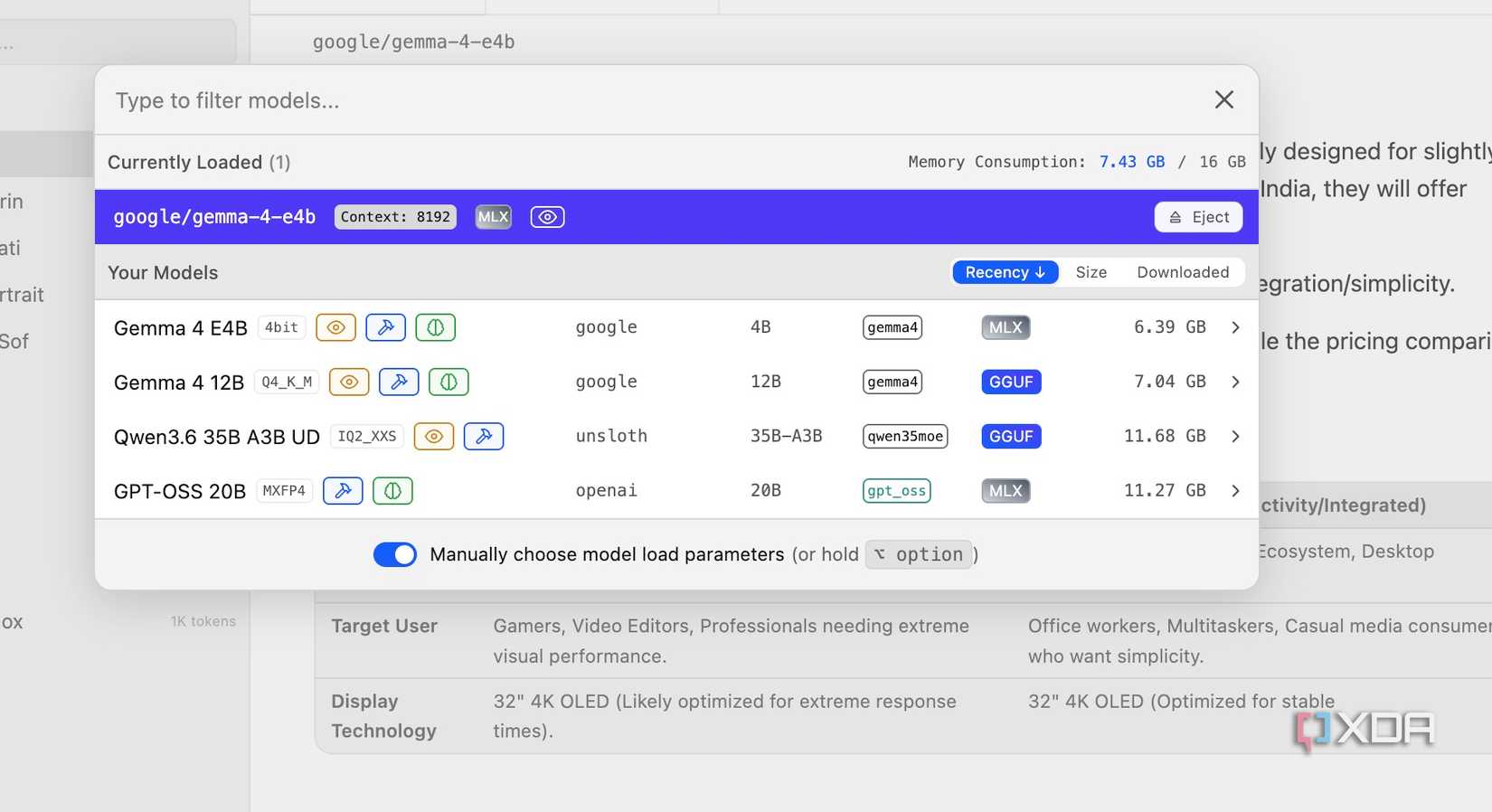 Managing local AI models in LM Studio