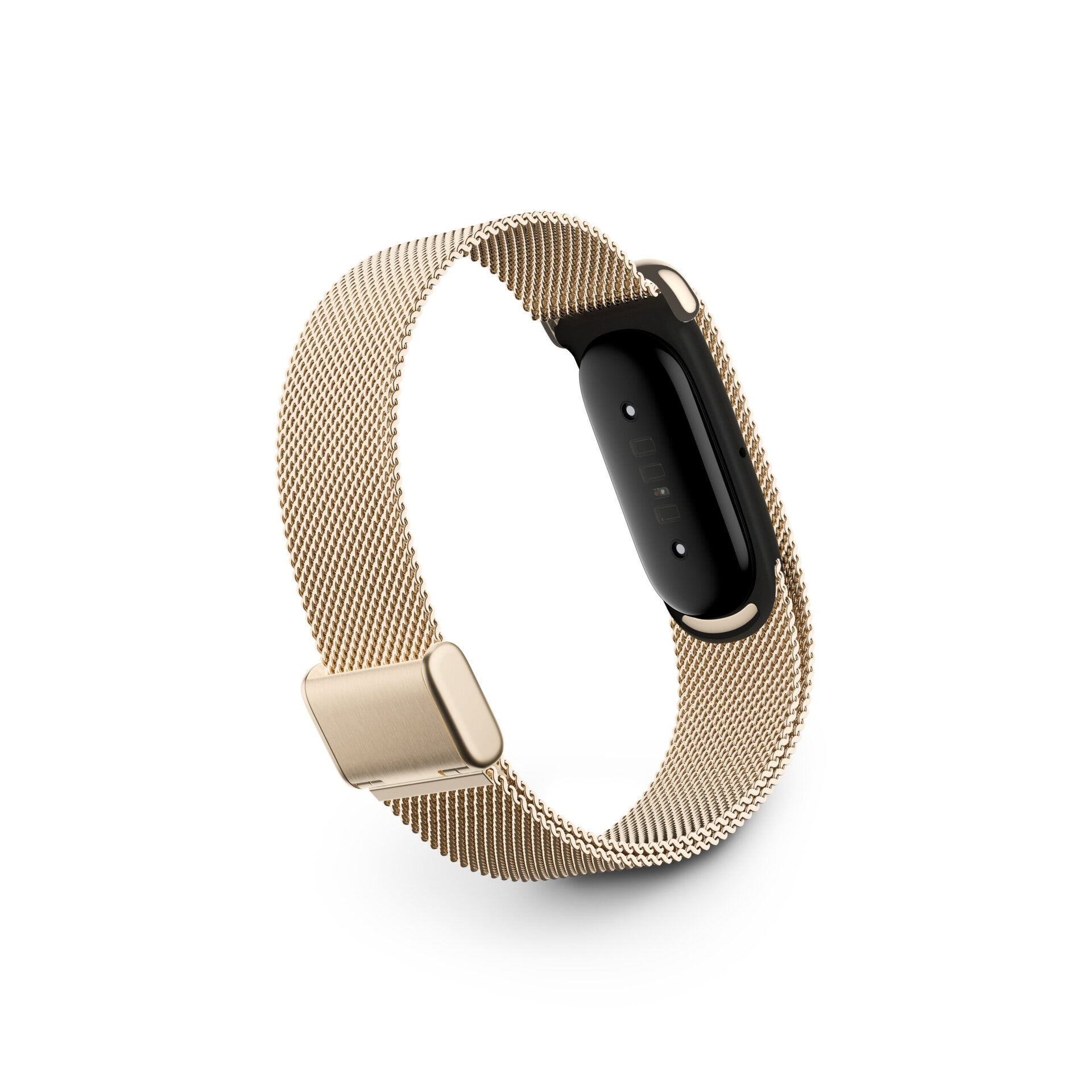 Mặt sau và cơ cấu khóa gài của dây đeo Metal Mesh màu Champagne Gold