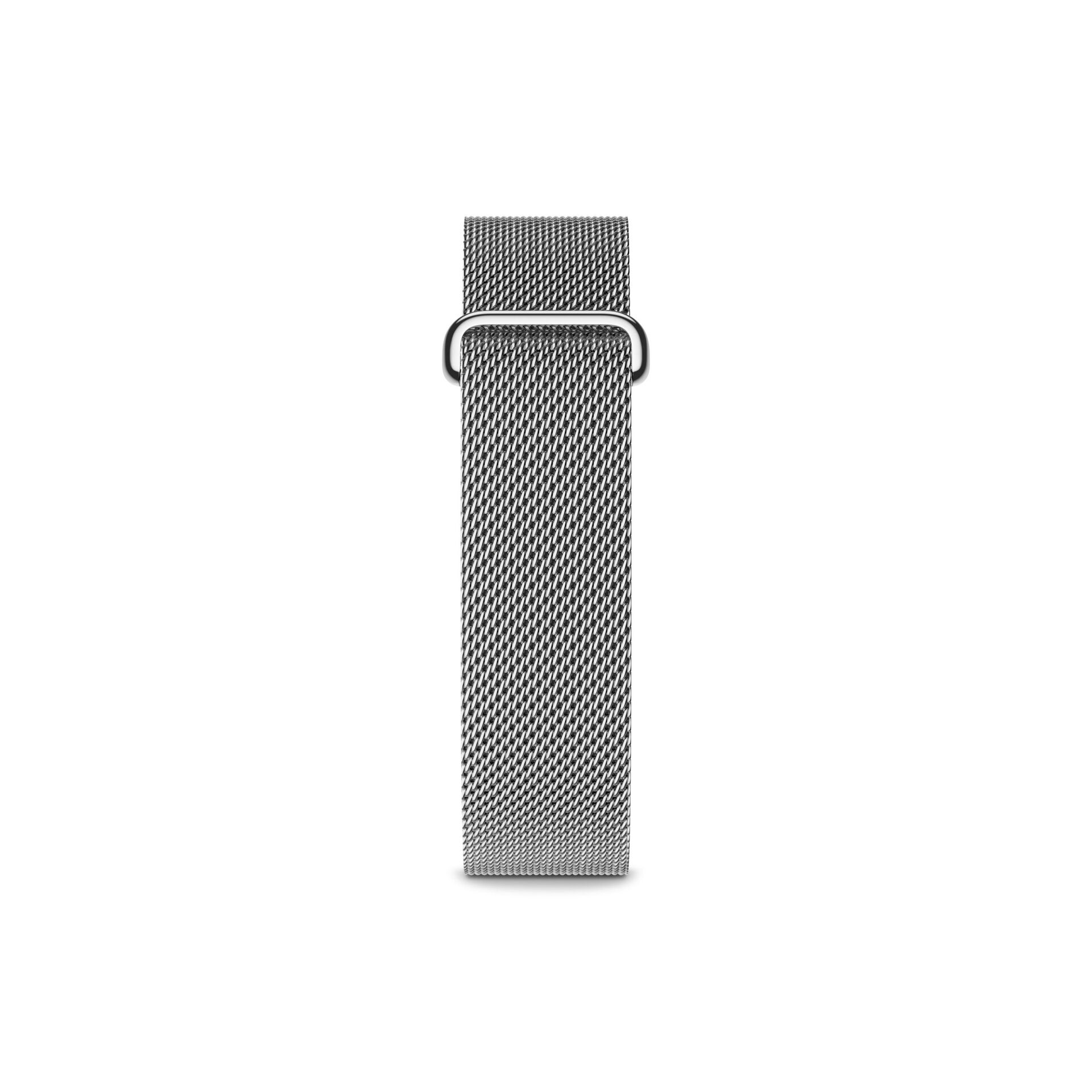 Mặt trước dây lưới kim loại màu Polished Silver trên vòng đeo Fitbit Air