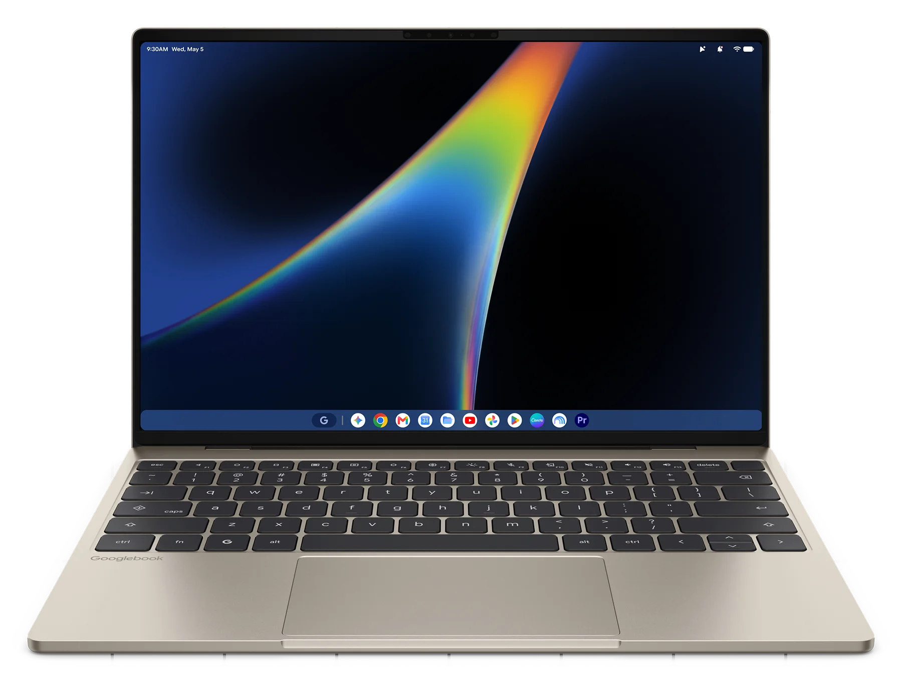 Mặt trước Dell XPS Googlebook với màn hình và bàn phím