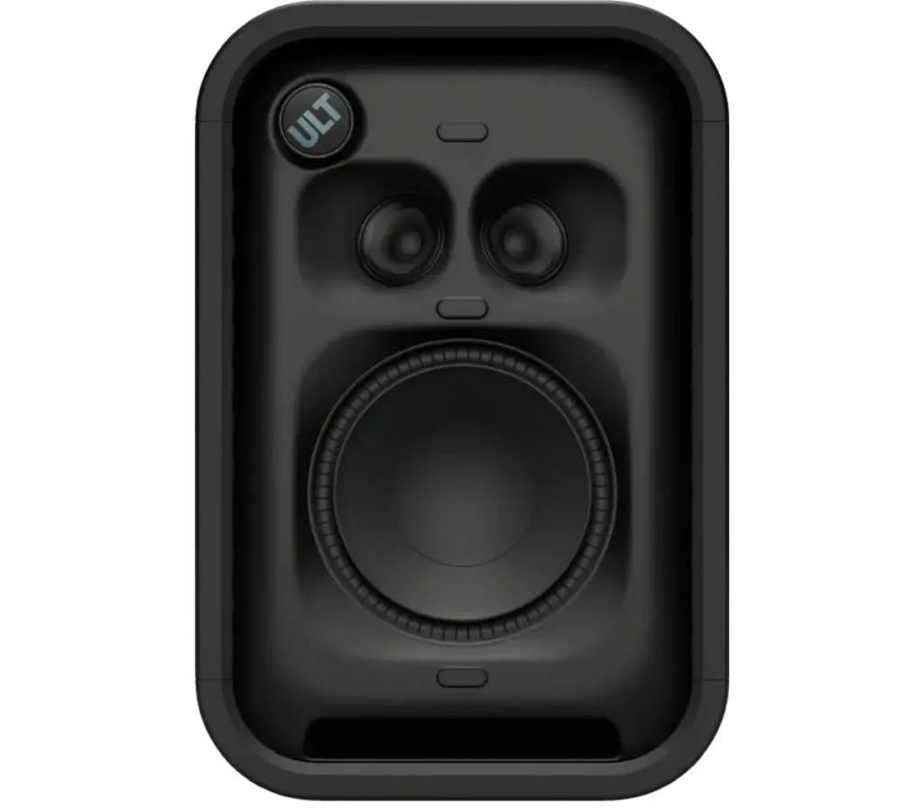 Mặt trước loa Sony ULT TOWER 5 với củ loa woofer và 2 tweeter nhỏ gọn