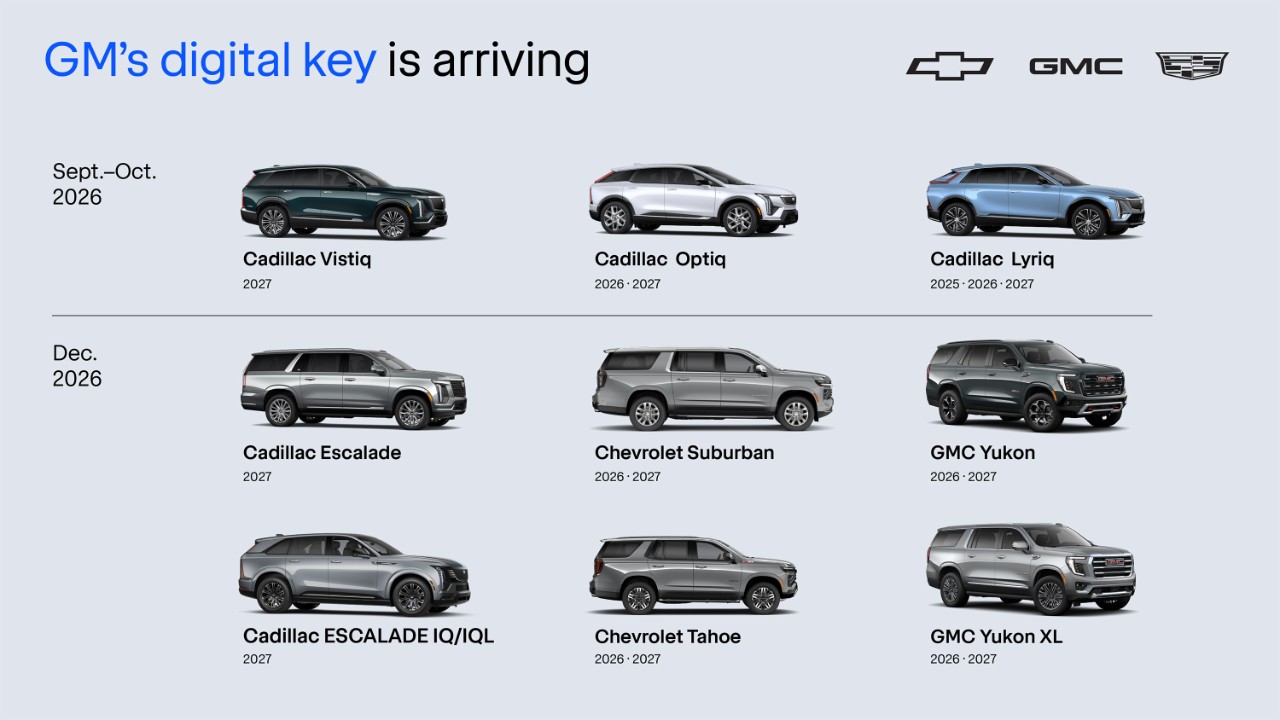 Các mẫu xe GM thuộc danh sách hỗ trợ chìa khóa số.