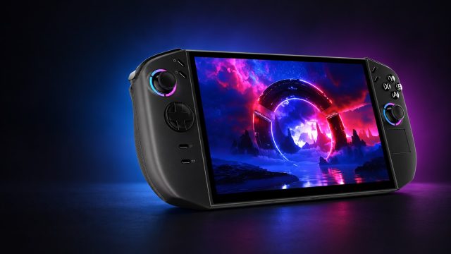 Máy chơi game cầm tay Lenovo Legion Go Gen 2 với màn hình hiển thị trò chơi.
