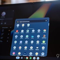 Máy tính Googlebook hiển thị màn hình chính
