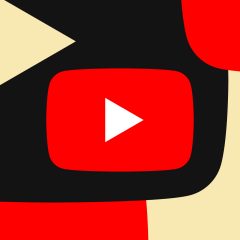 Minh họa biểu tượng YouTube trên nền đỏ, đen và vàng nhạt