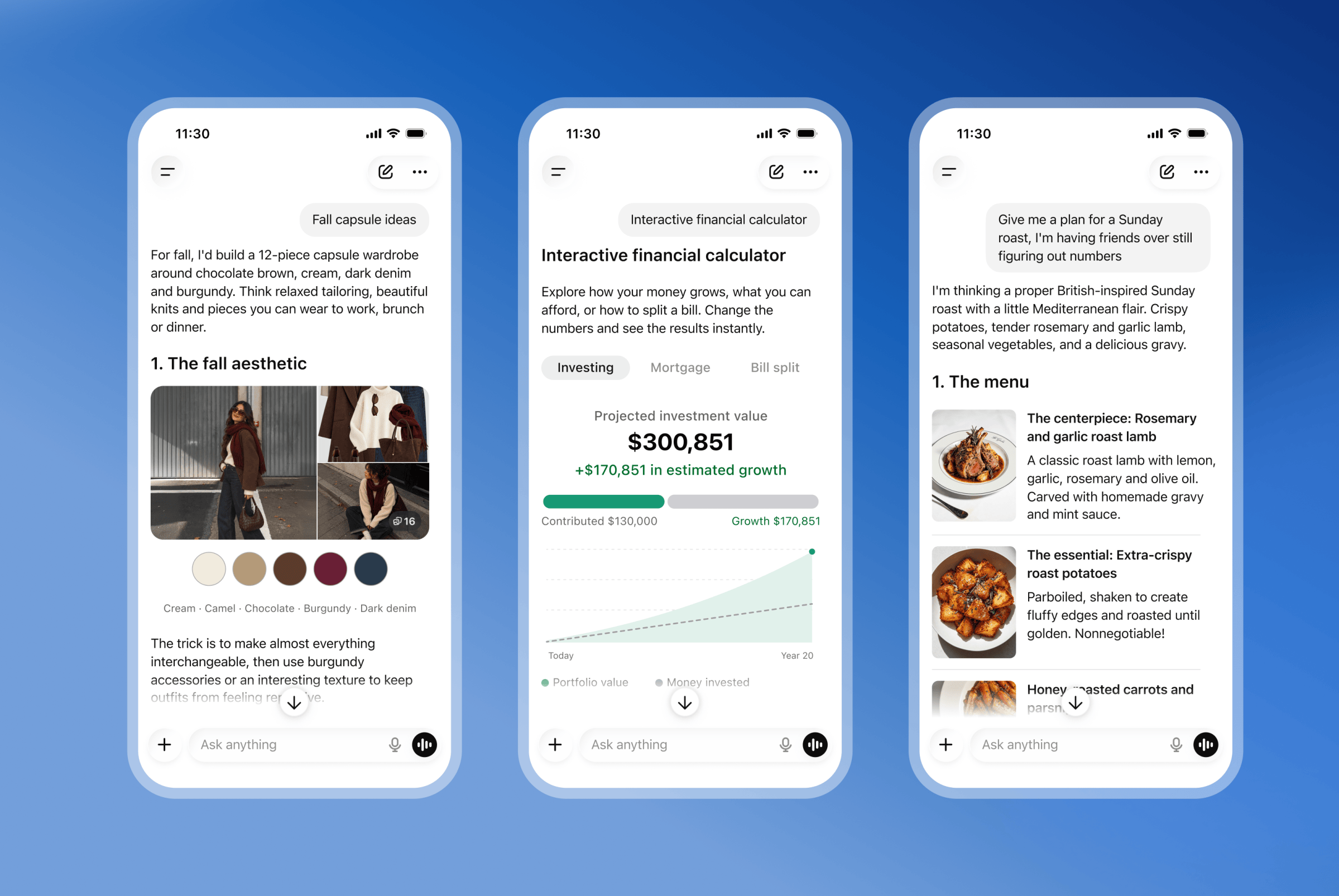 Minh họa giao diện Intelligent UI trong ChatGPT
