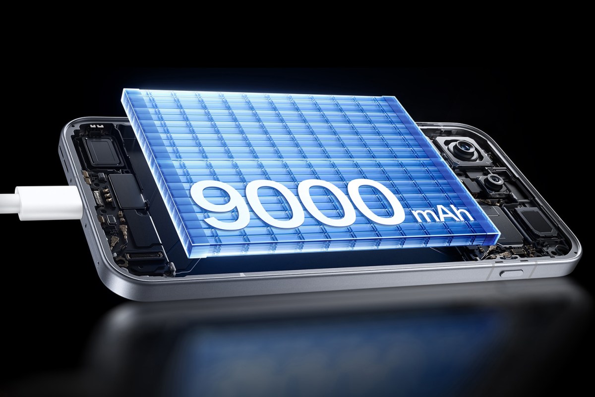 Minh họa pin 9.000 mAh bên trong OnePlus 16