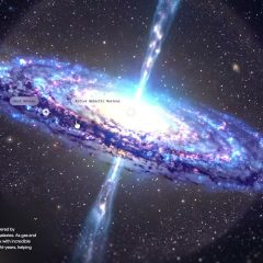 Mô hình thiên hà với các nhãn tương tác trong Gemini Immersive Explorations