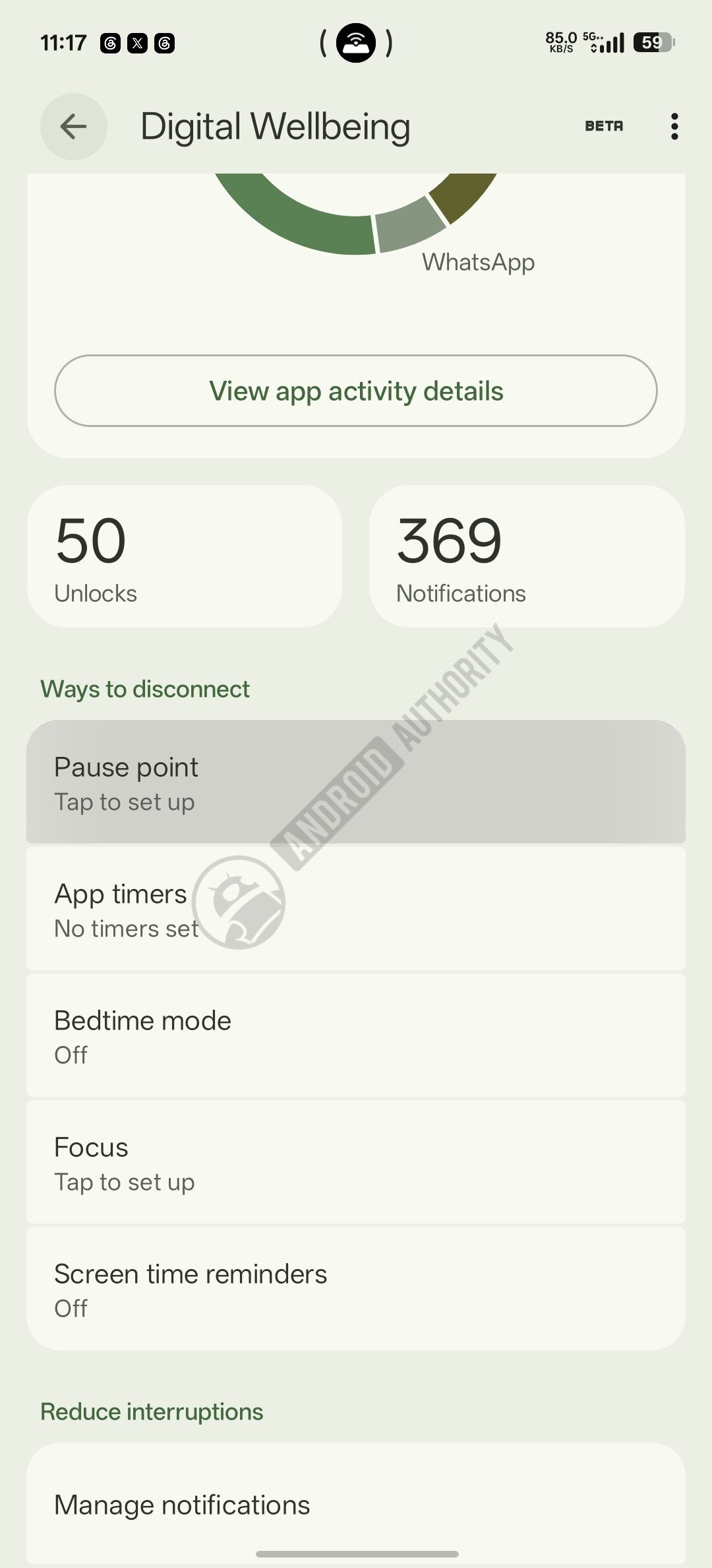 Mục Pause point trong Digital Wellbeing trên OnePlus 13R chạy ColorOS 17 beta