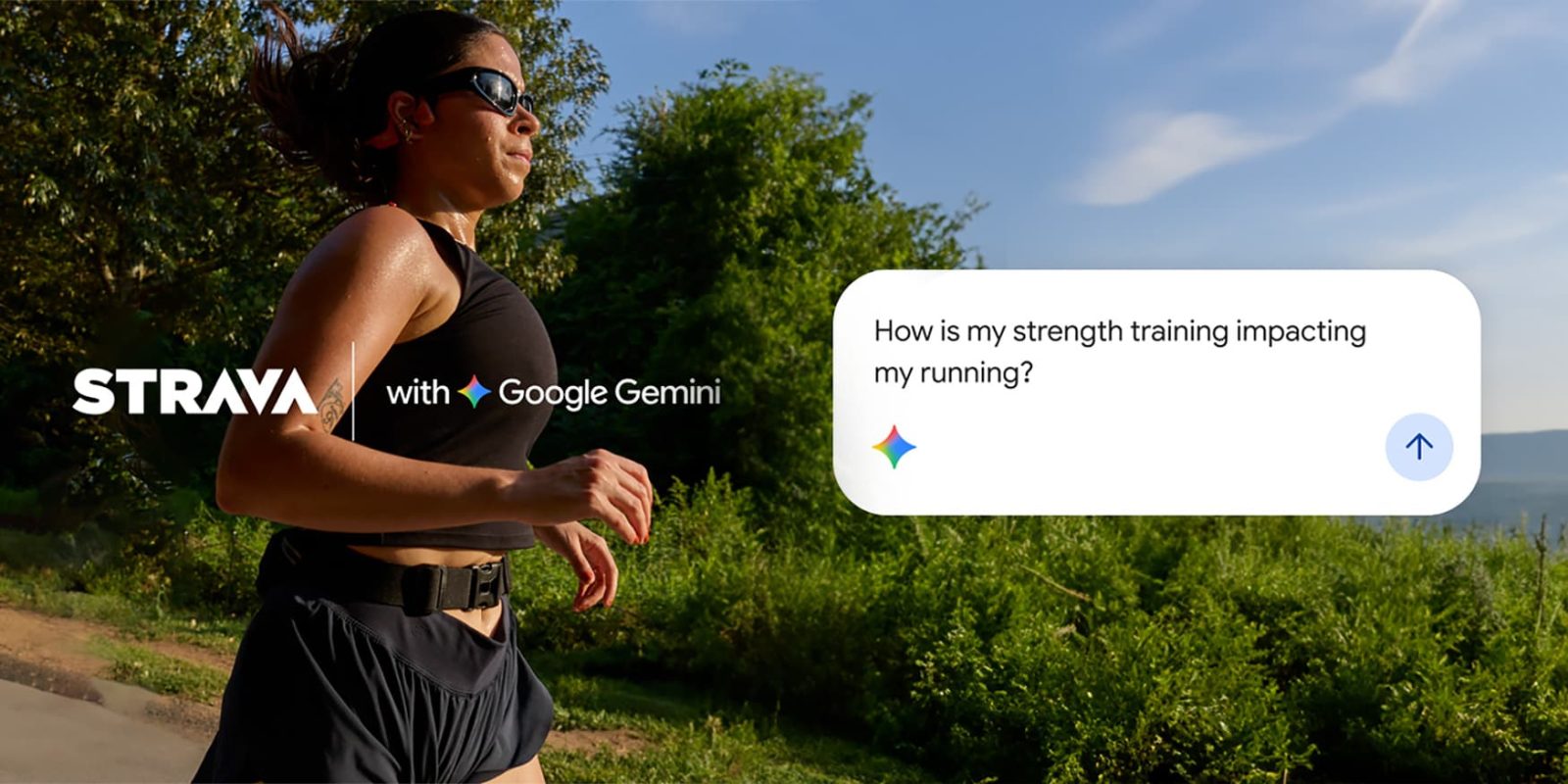 Người chạy bộ bên giao diện Strava kết nối với Google Gemini