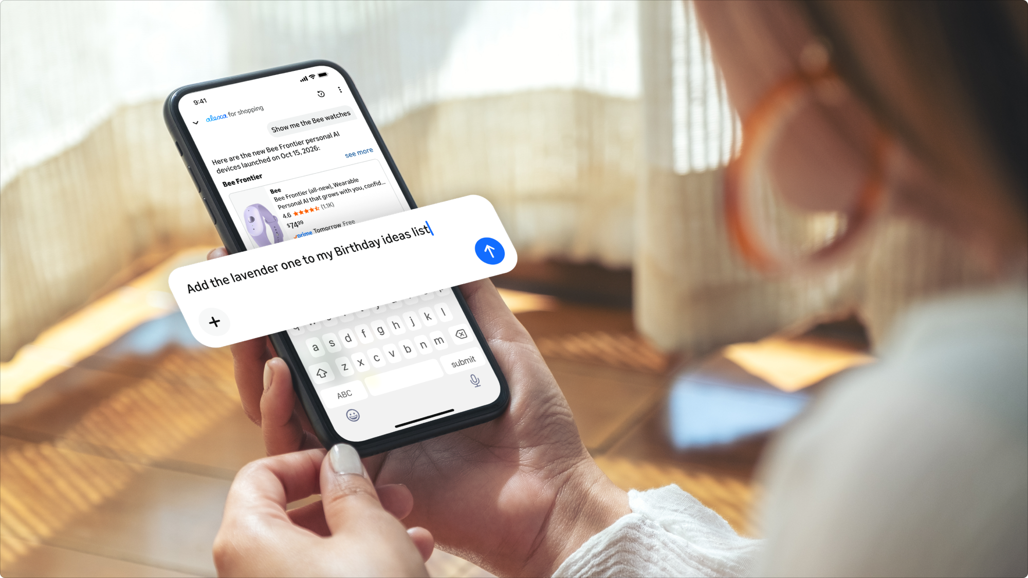 Người dùng thêm sản phẩm vào danh sách trên Alexa for Shopping