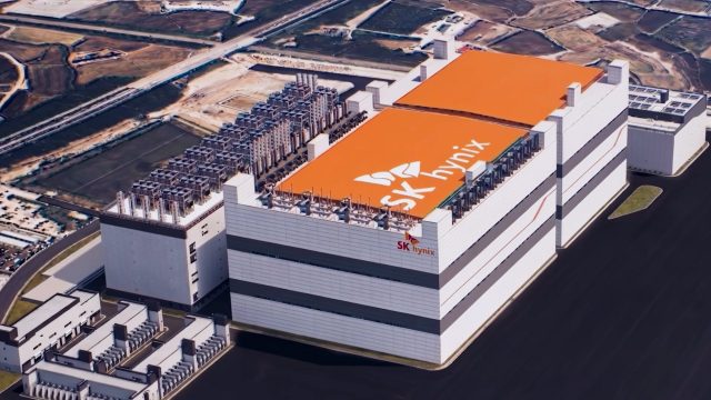 Nhà máy sản xuất bán dẫn của SK hynix tại Hàn Quốc, nhìn từ trên cao